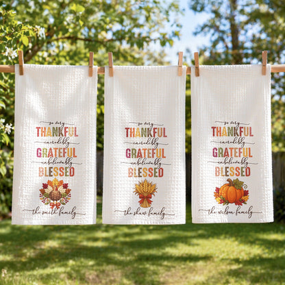 Custom Name Thanksgiving Hostess Gift, Friendsgiving Gift Ideas, Kitchen Decor - Personalized Kitchen Towel