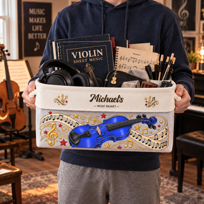 Violin Lovers, Violin Teacher Musician Music Lover Gift For Violinist - Personalized Storage Basket