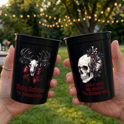Gothic Christmas Style Gift For Family - Personalized Cups