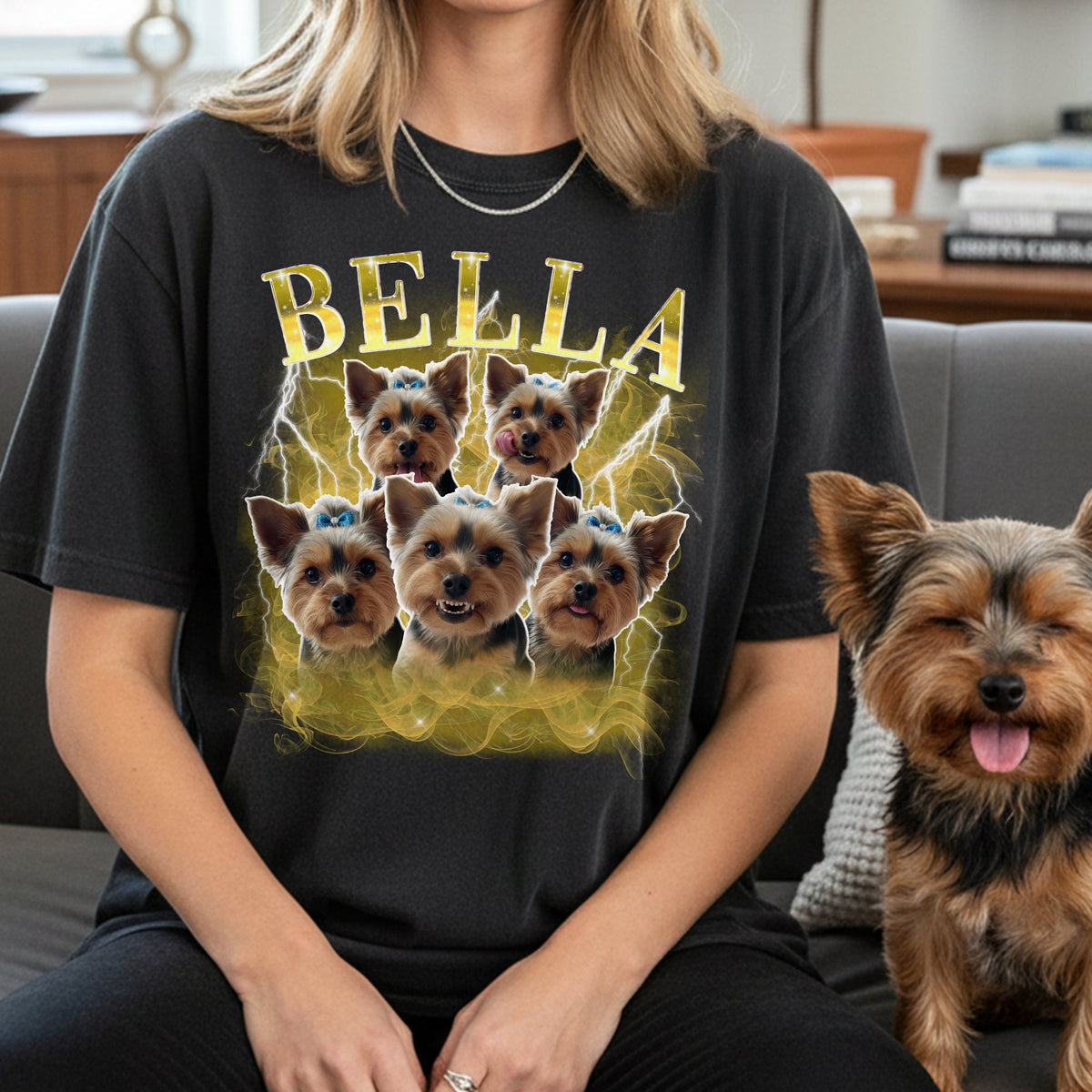 Vintage Bootleg Custom Photo Pet - Personalized Photo Comfort Tee