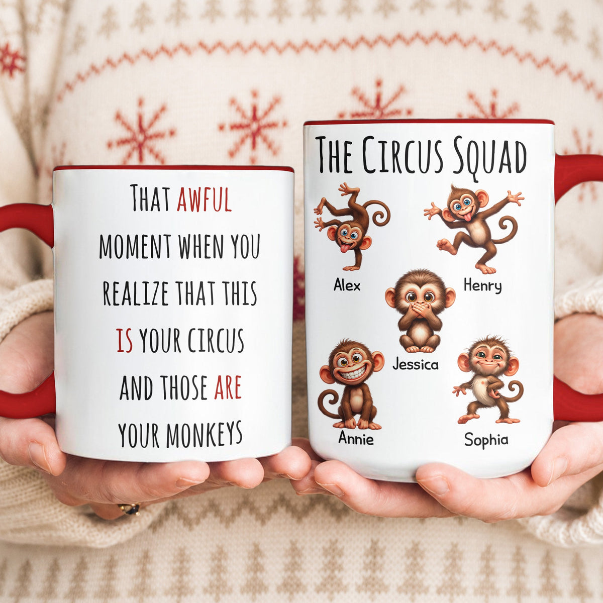 The Circus Squad - Funny Monkey Team Coworker White Elephant - Personalized Mug
