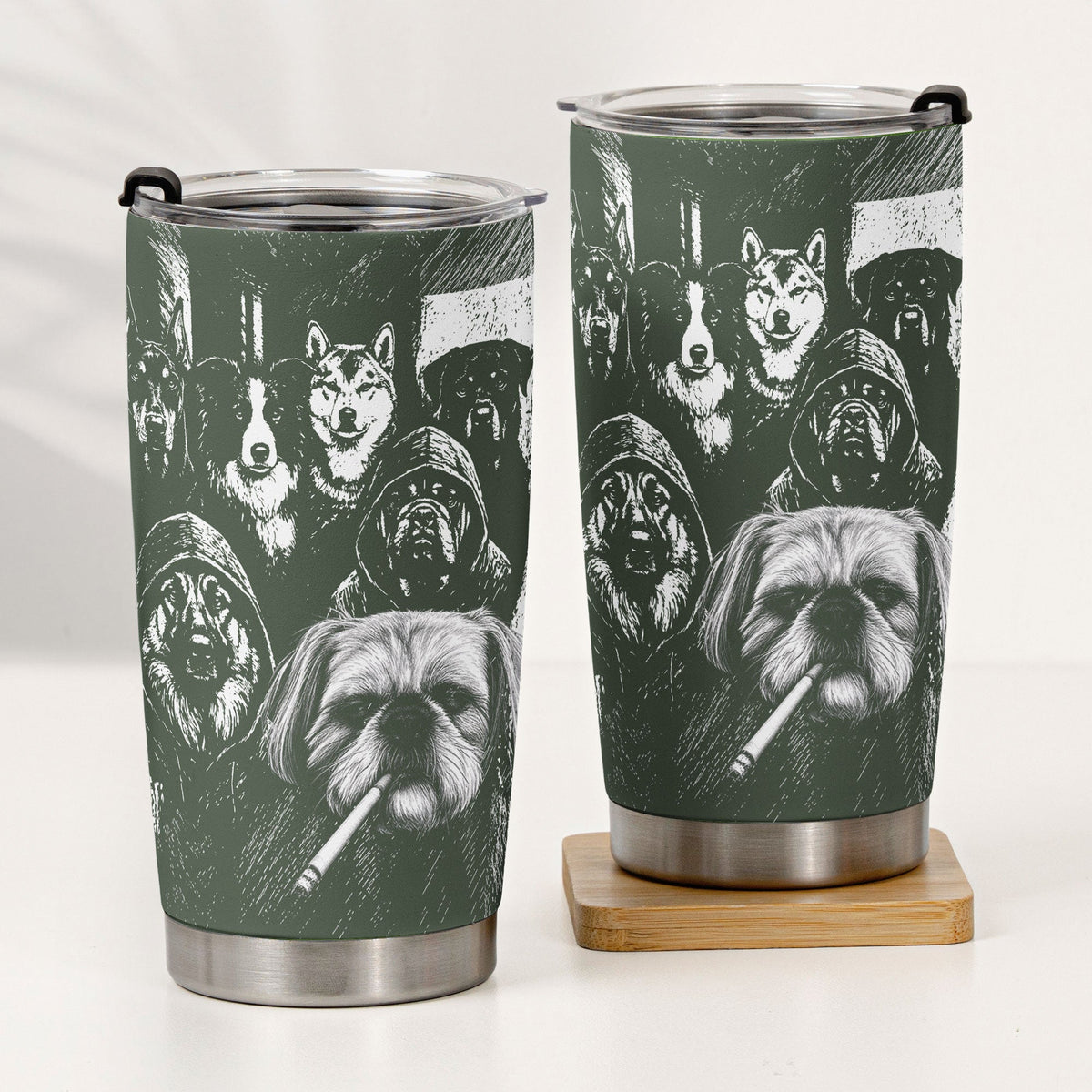 Custom Photo Funny Gangster Pet, Edgy Pet Meme Drinkware - Personalized Tumbler