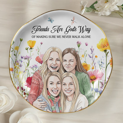 No One Will Ever Be As Entertained By Us As Us Custom Photo Watercolor Floral Art - Personalized Jewelry Dish