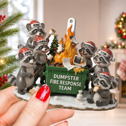 Dumpster Fire Response Team, Bulk Funny Gifts For Coworker Team - 3D Relief Ornament - Personalized Ornament
