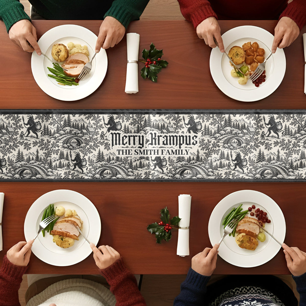 Merry Krampus - Personalized Table Runner