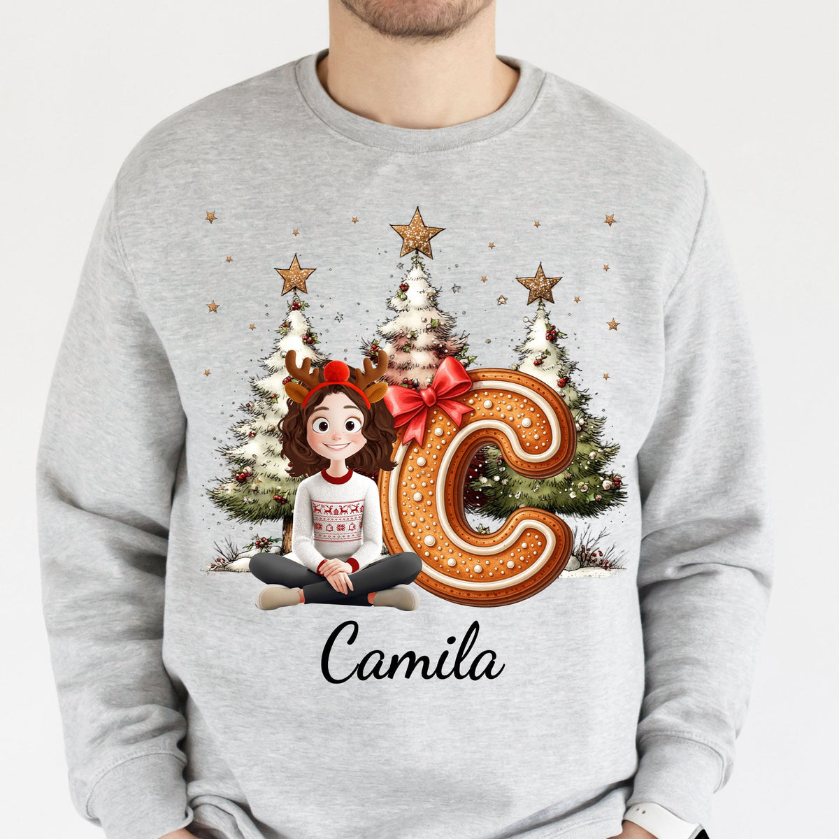 Gingerbread Family Alphabet Christmas Style - Personalized Shirt
