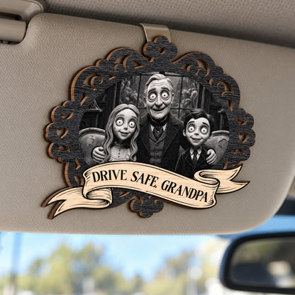 Gothic Clay Style Drive Safe - Personalized Car Visor Clip