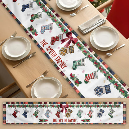 Christmas Together Patchwork Print Stocking - Personalized Table Runner