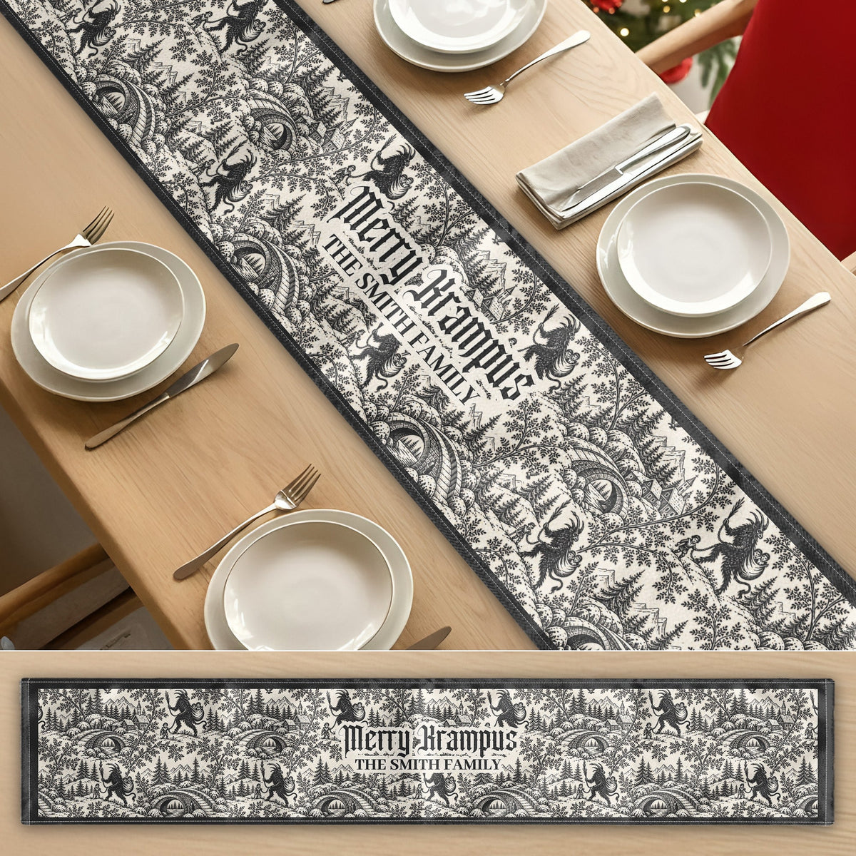 Merry Krampus - Personalized Table Runner