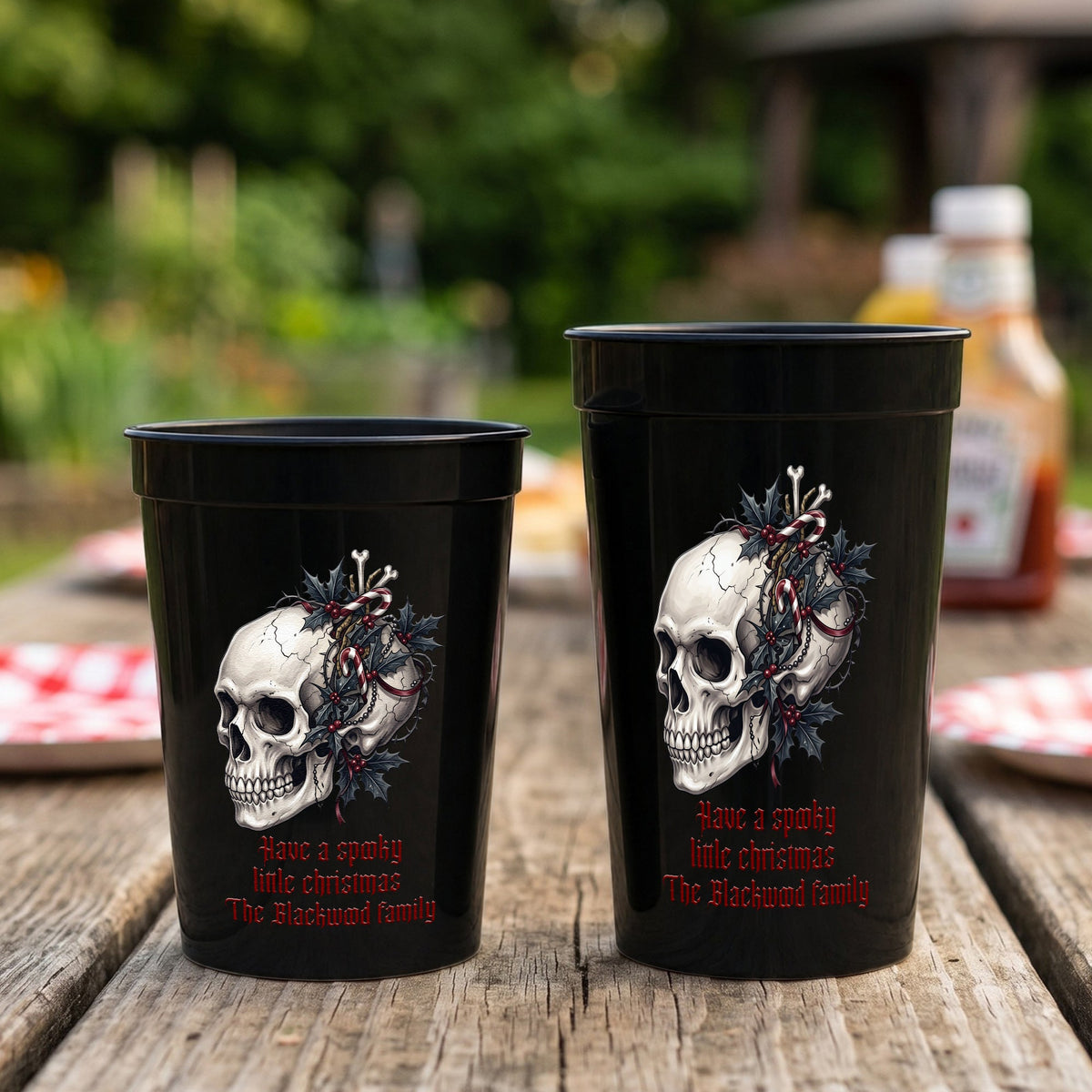 Gothic Christmas Style Gift For Family - Personalized Cups