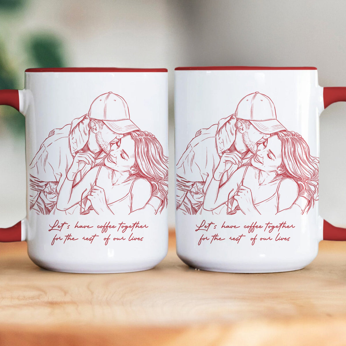 Custom Couple Photo Portrait How Lucky Are We Gift For Him, Her - Personalized Photo Accent Mug
