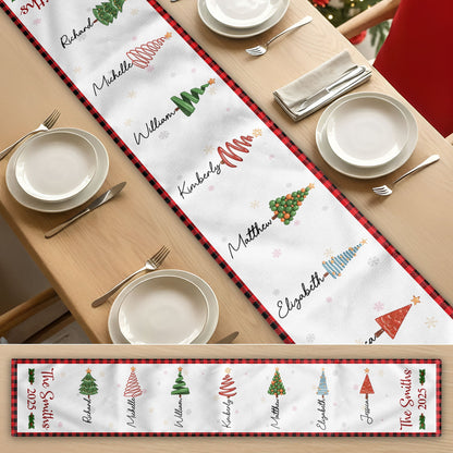 Christmas Family Tree - Personalized Table Runner