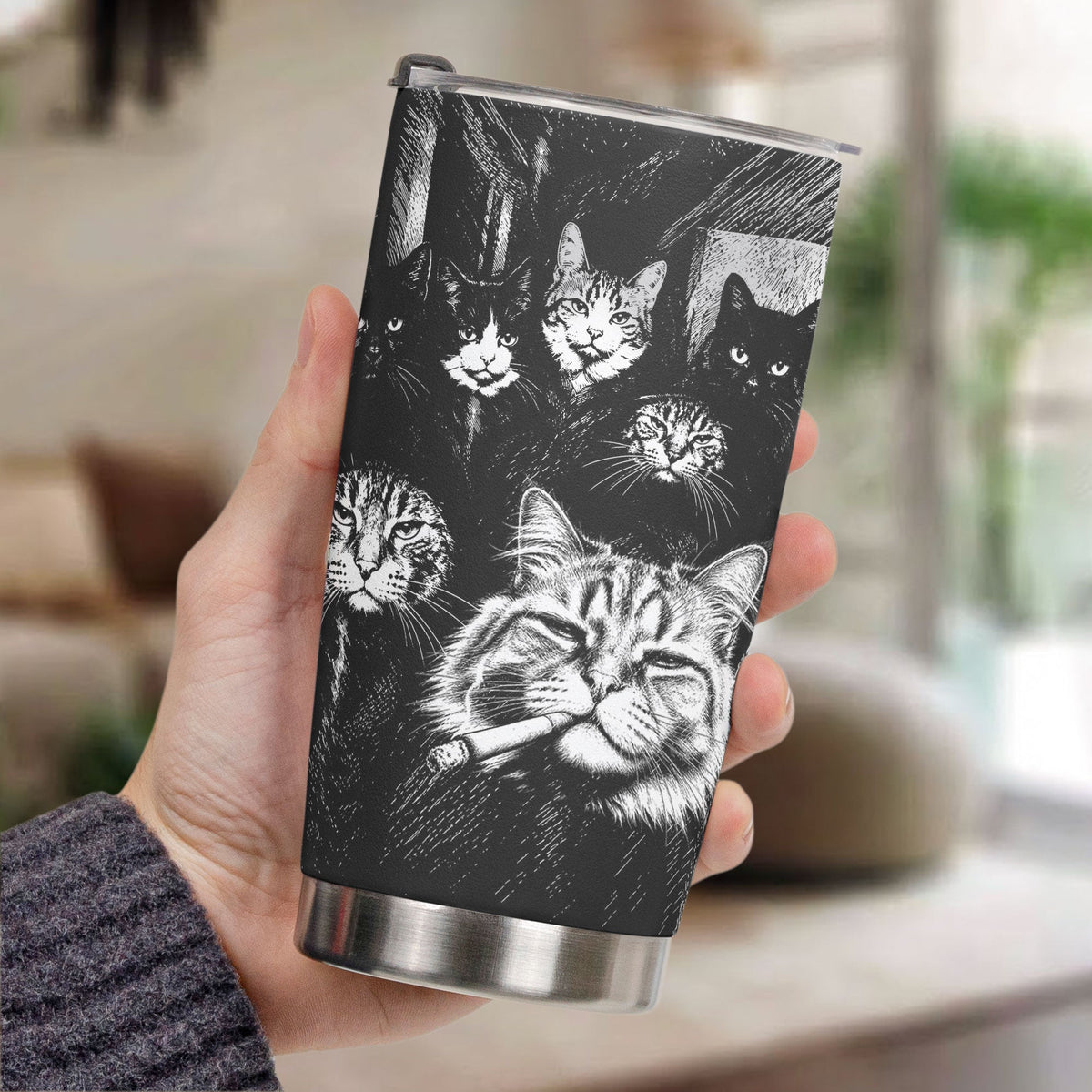Custom Photo Funny Gangster Pet, Edgy Pet Meme Drinkware - Personalized Tumbler