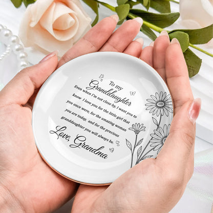 Custom Birth Flower Gift For Her Daughter Granddaughter - Personalized Jewelry Dish