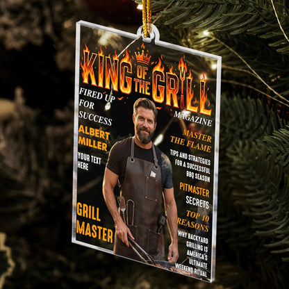 King Of The Grill Magazine Gift For Grill Master - Personalized Ornament