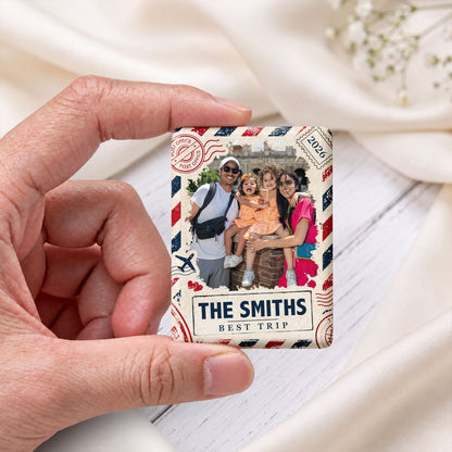 Best Trip Custom Photo Traveling Memories Ceramic - Personalized Magnet