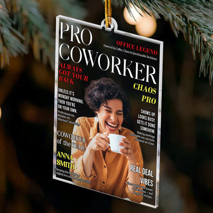Pro Coworker Magazine Gift For Coworker - Personalized Ornament