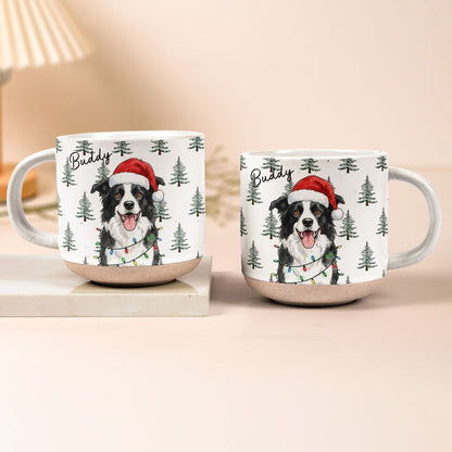 Custom Pet Portrait Watercolor Pottery Mug Christmas Gift - Personalized Mug