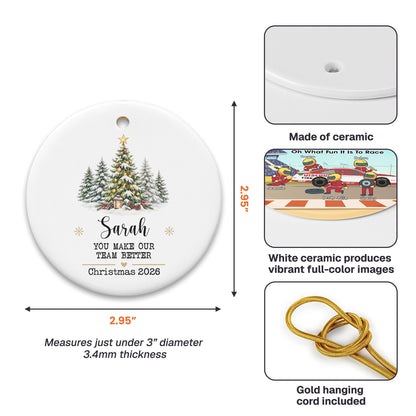 Thank You Ornaments Coworker, Employee, Team Bulk Gifts - Personalized Ornament