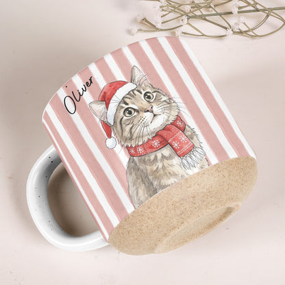Custom Pet Portrait Watercolor Pottery Mug Christmas Gift - Personalized Mug