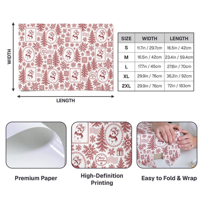 Custom Photo Pet Portrait Christmas Postage Stamp Pattern - Personalized Wrapping Paper