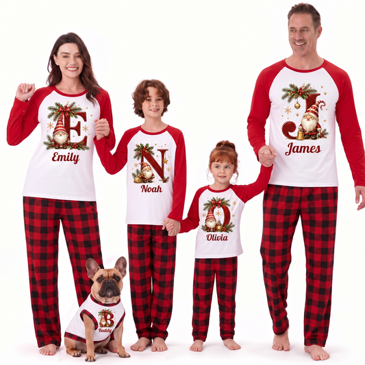 Custom Initial Name Christmas Pajamas