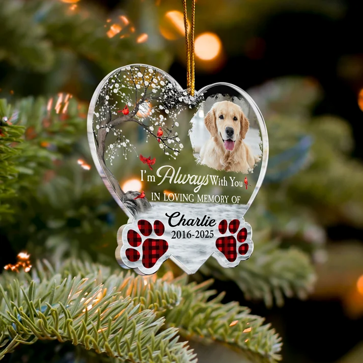 I'm Always With You Sympathy Pet - Personalized Acrylic Photo Ornament