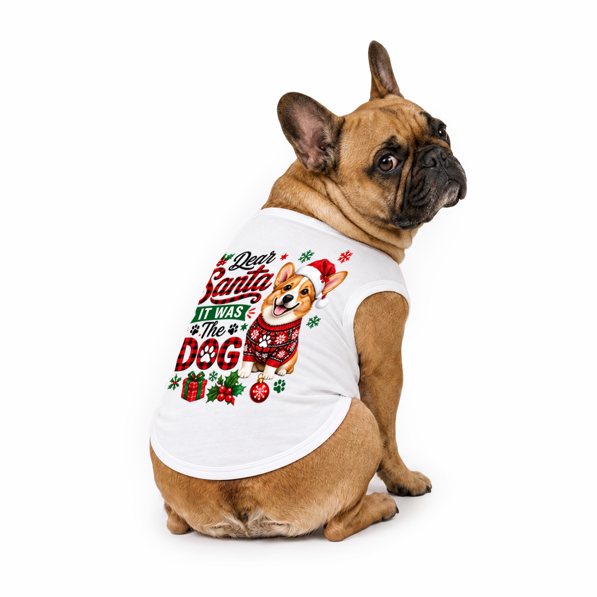 Custom Pet Face Cute Dog Christmas Matching Family Pajamas