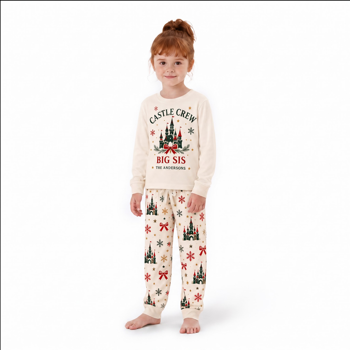 Festive Castle Crew Personalized Family Christmas Pajamas With Pet