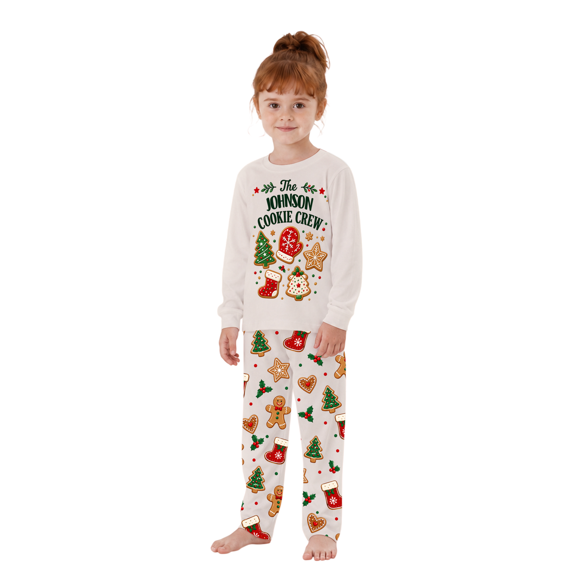 Festive Personalized Christmas Cookie Crew Family Matching Christmas Pajamas With Pet
