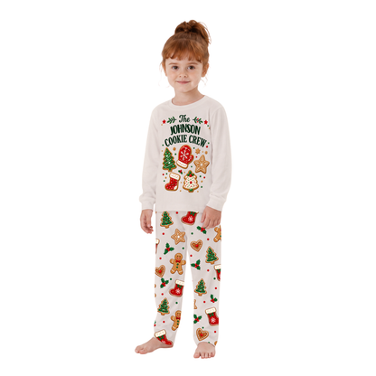Festive Personalized Christmas Cookie Crew Family Matching Christmas Pajamas With Pet