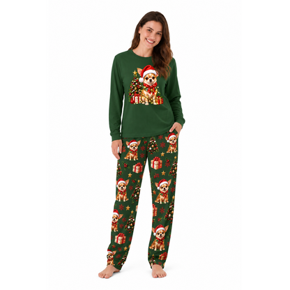 Cute Chihuahua Christmas Tree Custom Name Family Christmas Pajamas