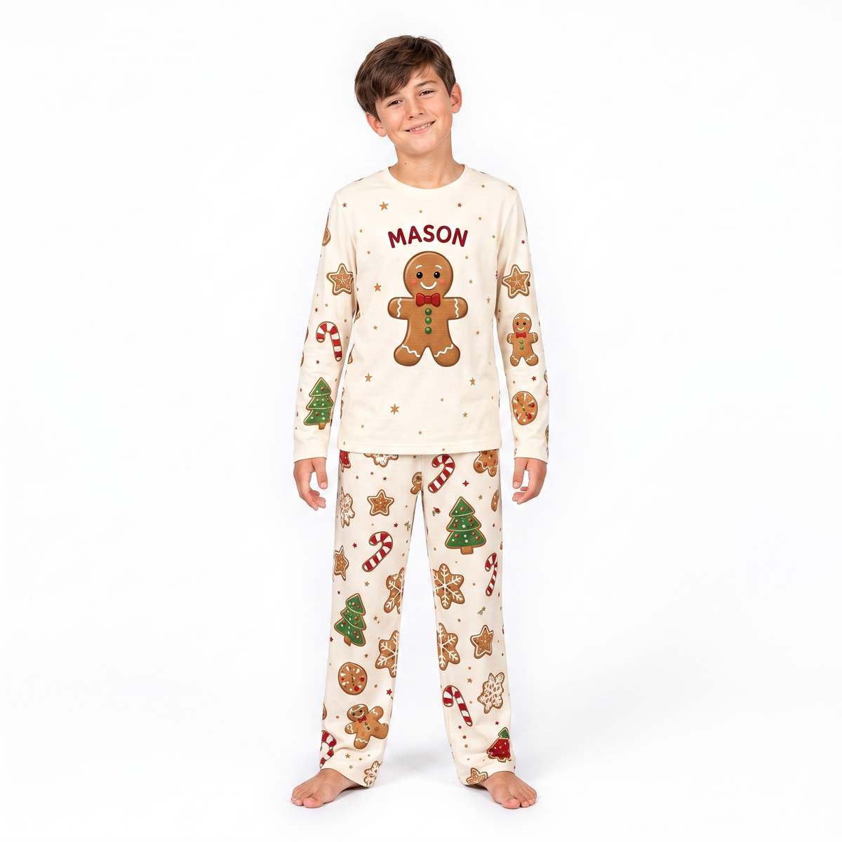 Funny Gingerbread Family Matching Christmas Pajamas With Pet
