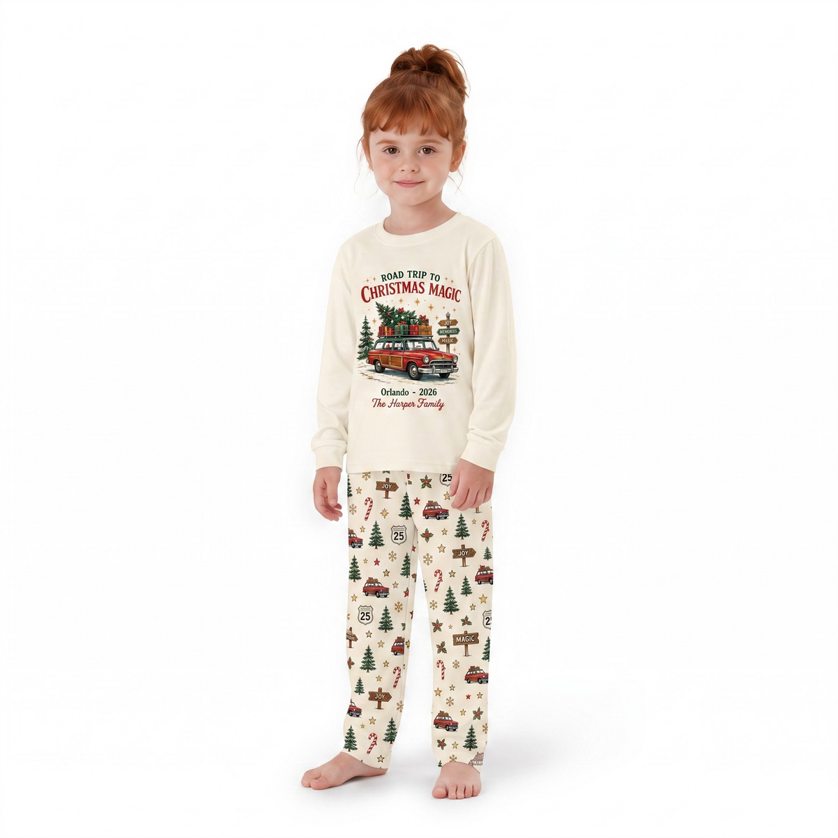 Personalized Christmas Road Trip Family Christmas Pajamas With Pet