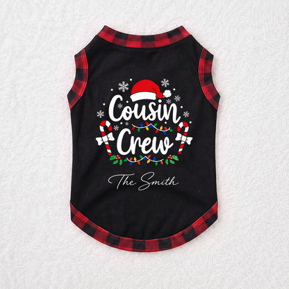 Custom Name Cousin Crew Christmas Lights Matching Family Christmas Pajamas