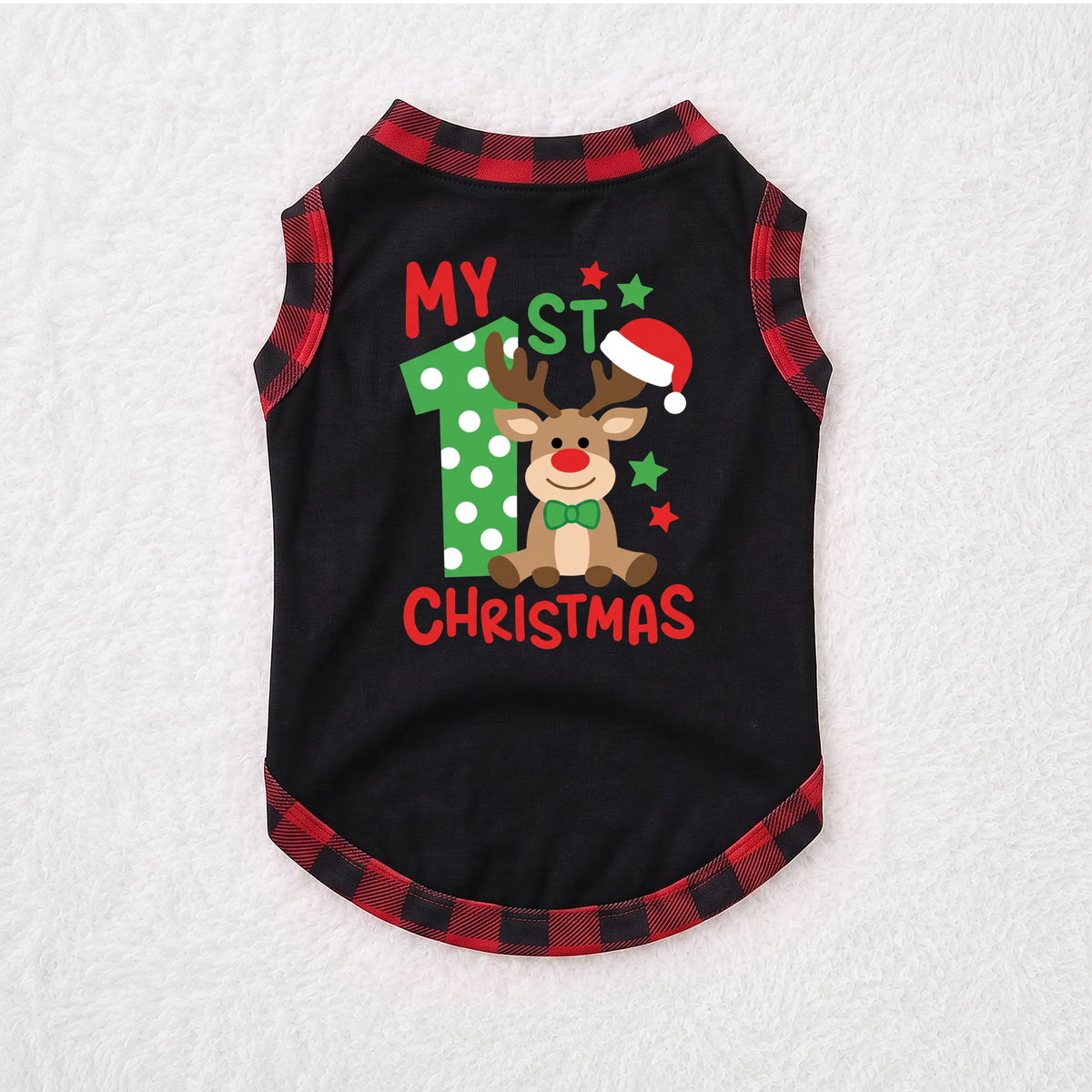 Cute Reindeer 1st Christmas Family Matching Pajamas With Pet