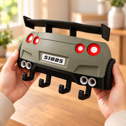 Personalized Sports Car Key Holder, Custom Name 3D Printed Wall Key Rack, Racing Car Key Organizer, Unique Gift for Car Lovers