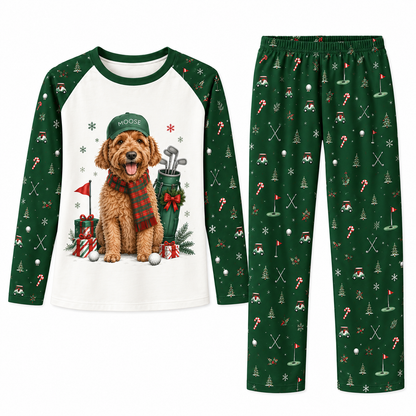 Personalized Pet Golf Christmas Family Pajamas