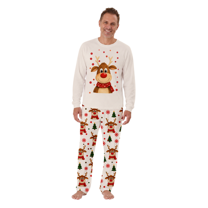 Cute Reindeer Family Matching Christmas Pajamas With Pet (Copy)