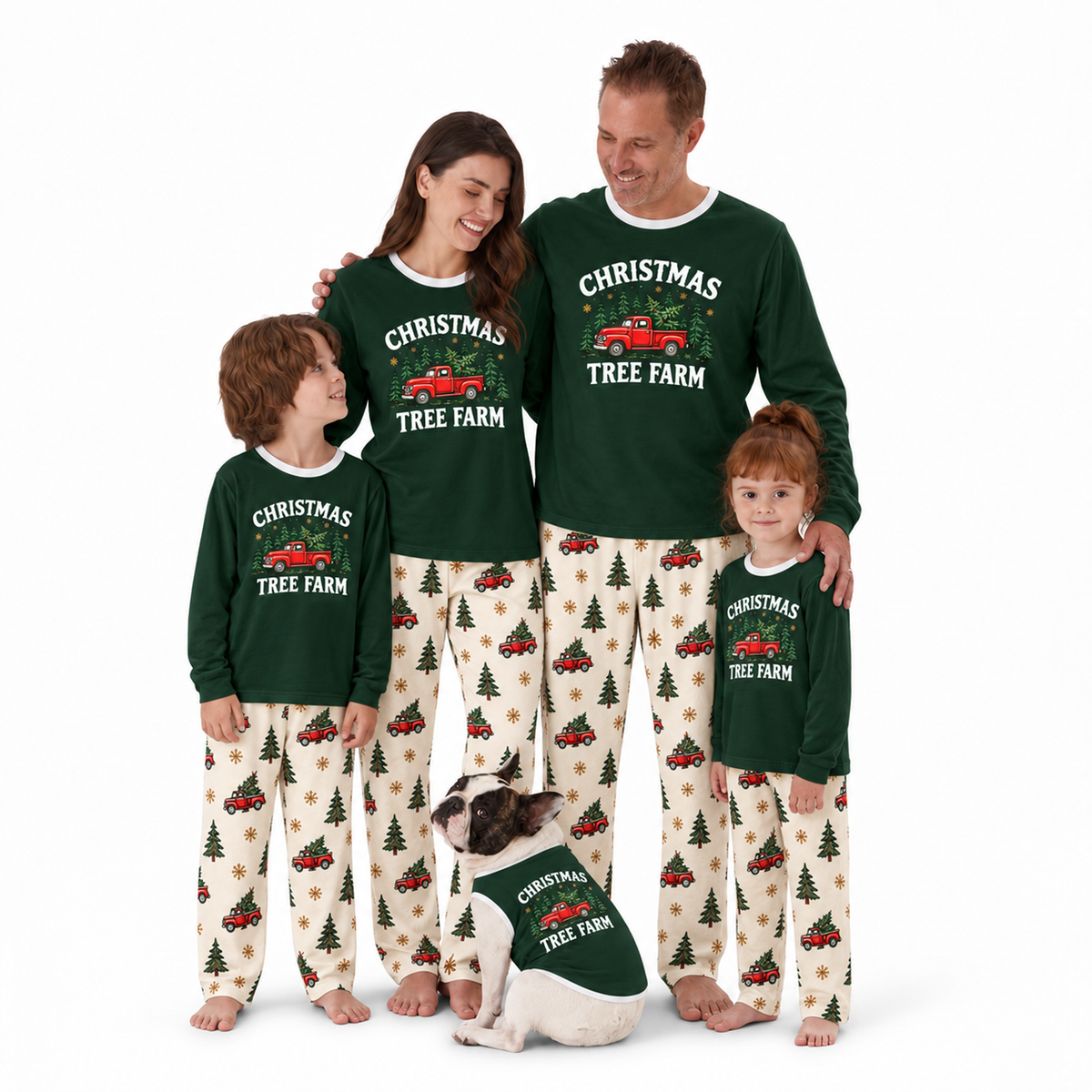 Vintage Christmas Truck Tree Farm Matching Family Christmas Pajamas