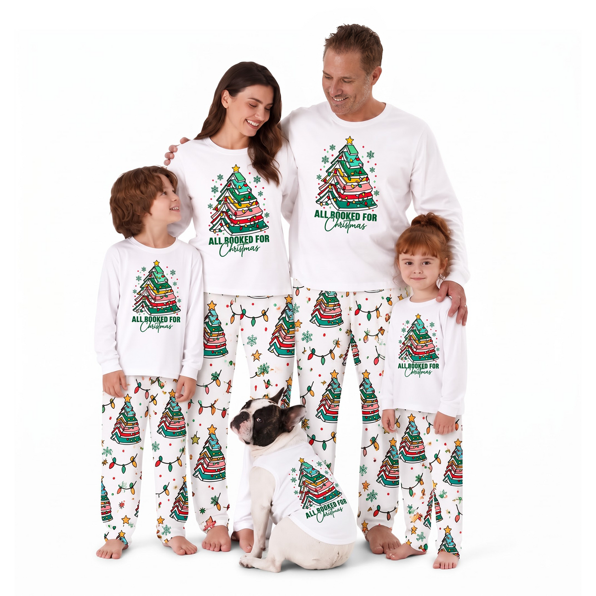 Cute All Booked For Christmas Book Tree Family Christmas Pajamas