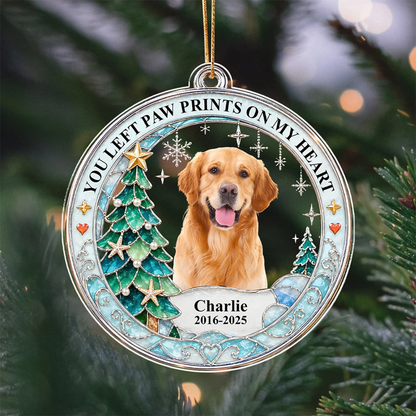Custom Dog Photo In Loving Memory Christmas Acrylic Ornament Pet Loss Keepsake Gift