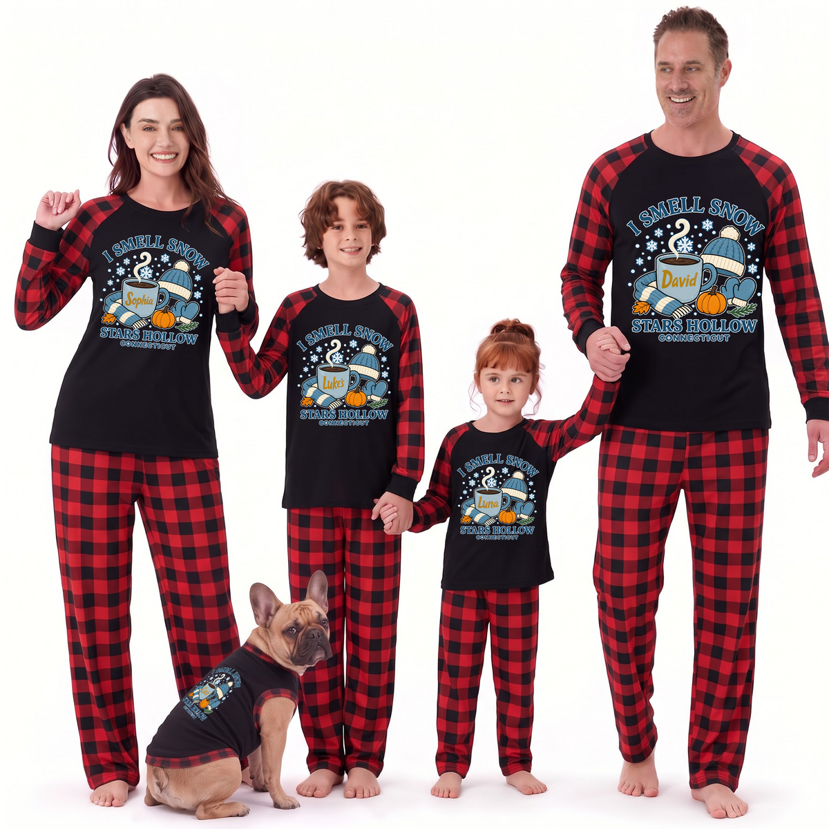 Cozy Christmas Coffee Lover Family Matching Christmas Pajamas With Pet