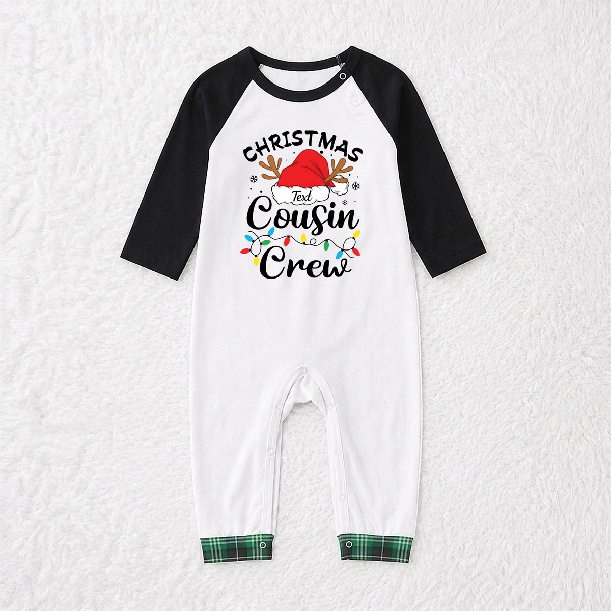 Custom Name Cute Christmas Cousin Crew Matching Family Pyjama Set