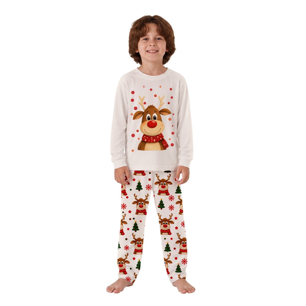 Cute Reindeer Family Matching Christmas Pajamas With Pet (Copy)