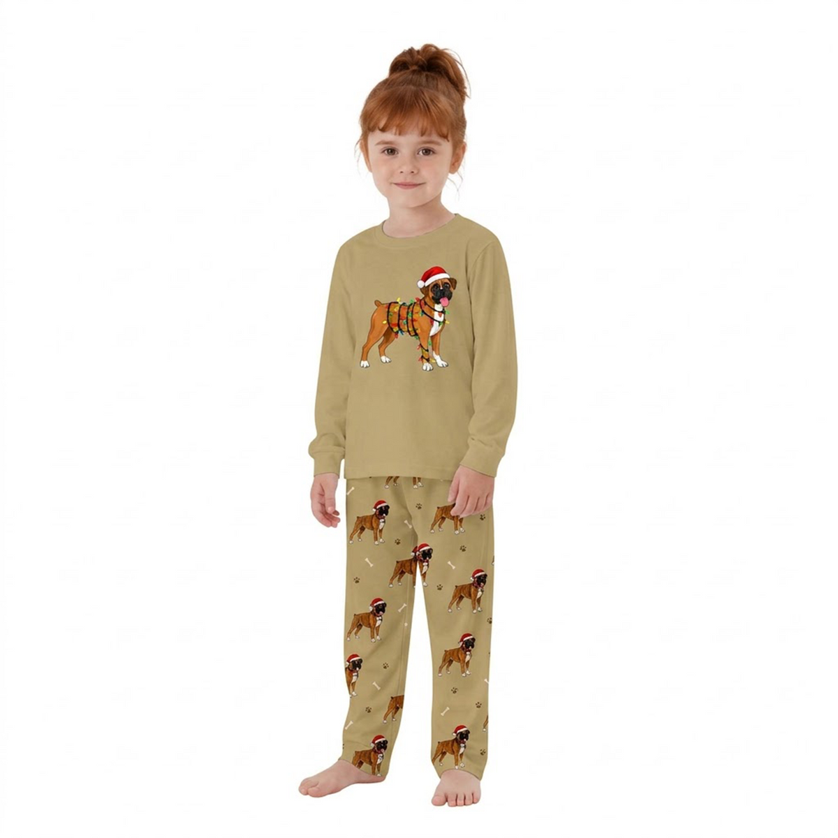 Cute Boxer Dog Lover Christmas Matching Family Pajamas With Pet