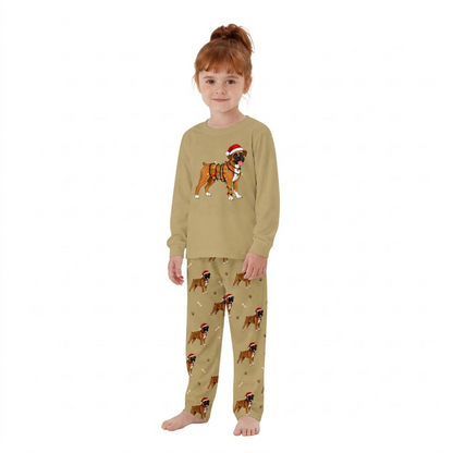 Cute Boxer Dog Lover Christmas Matching Family Pajamas With Pet