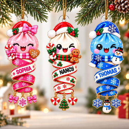 Cute Dumpling Kids Character - Personalized Acrylic Ornament - Christmas Gift for Daughter, Son, Kids