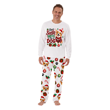 Custom Pet Face Cute Dog Christmas Matching Family Pajamas
