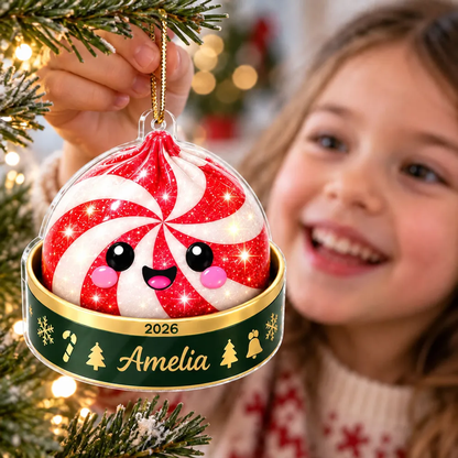 Christmas Squishy Dumpling - Personalized Acrylic Ornament - Christmas Gift for Daughter, Son, Grandkids, Family